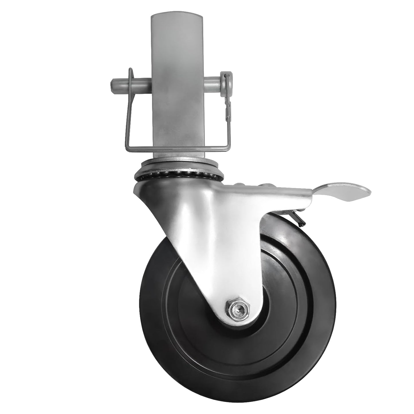 Baker Scaffold Wheels, 5 Inch Scaffolding Wheels Set of 4 with Dual Locking Brakes, Scaffolding Casters 1-1/4" Square Stem Scaffolding Accessories, 440LBS Capacity per Wheel