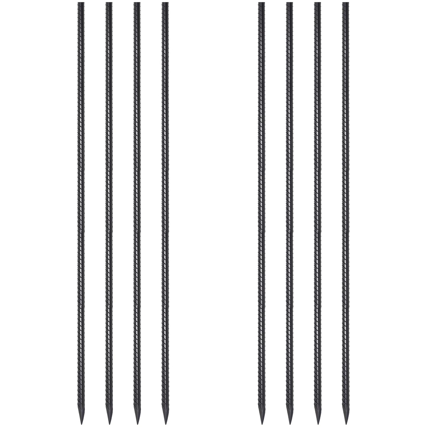 VVOKGO Rebar Stakes 24 Inch Ground Straight Rebar Stakes (24pcs), Heavy Duty Ground Anchors, 3/8" Diameter Steel Plant Support Garden Stake with Chisel Point End, Hammer Through Hard Soil for Camping