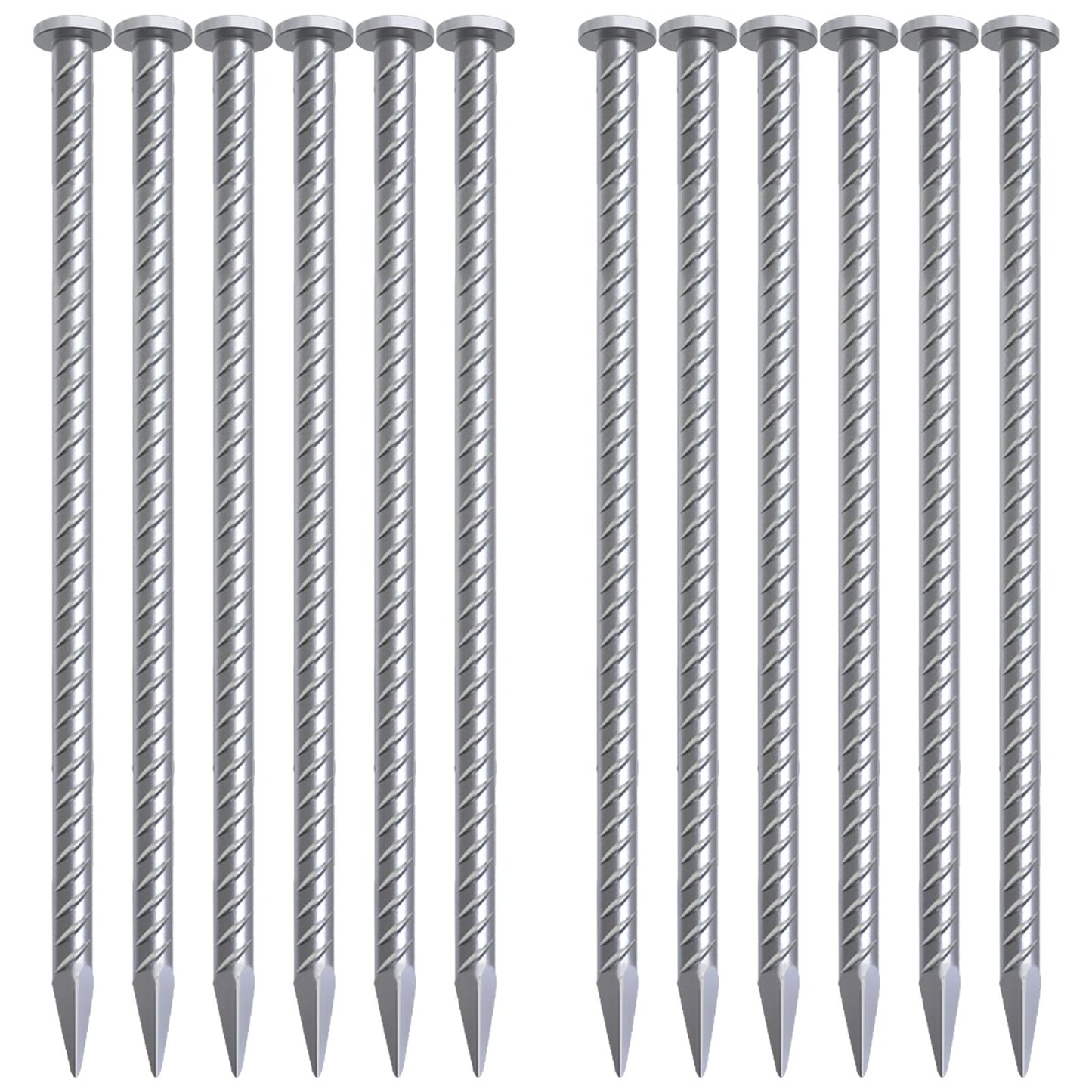 VVOKGO Rebar Stakes 24 Inch Ground Straight Rebar Stakes (24pcs), Heavy Duty Ground Anchors, 3/8" Diameter Steel Plant Support Garden Stake with Chisel Point End, Hammer Through Hard Soil for Camping