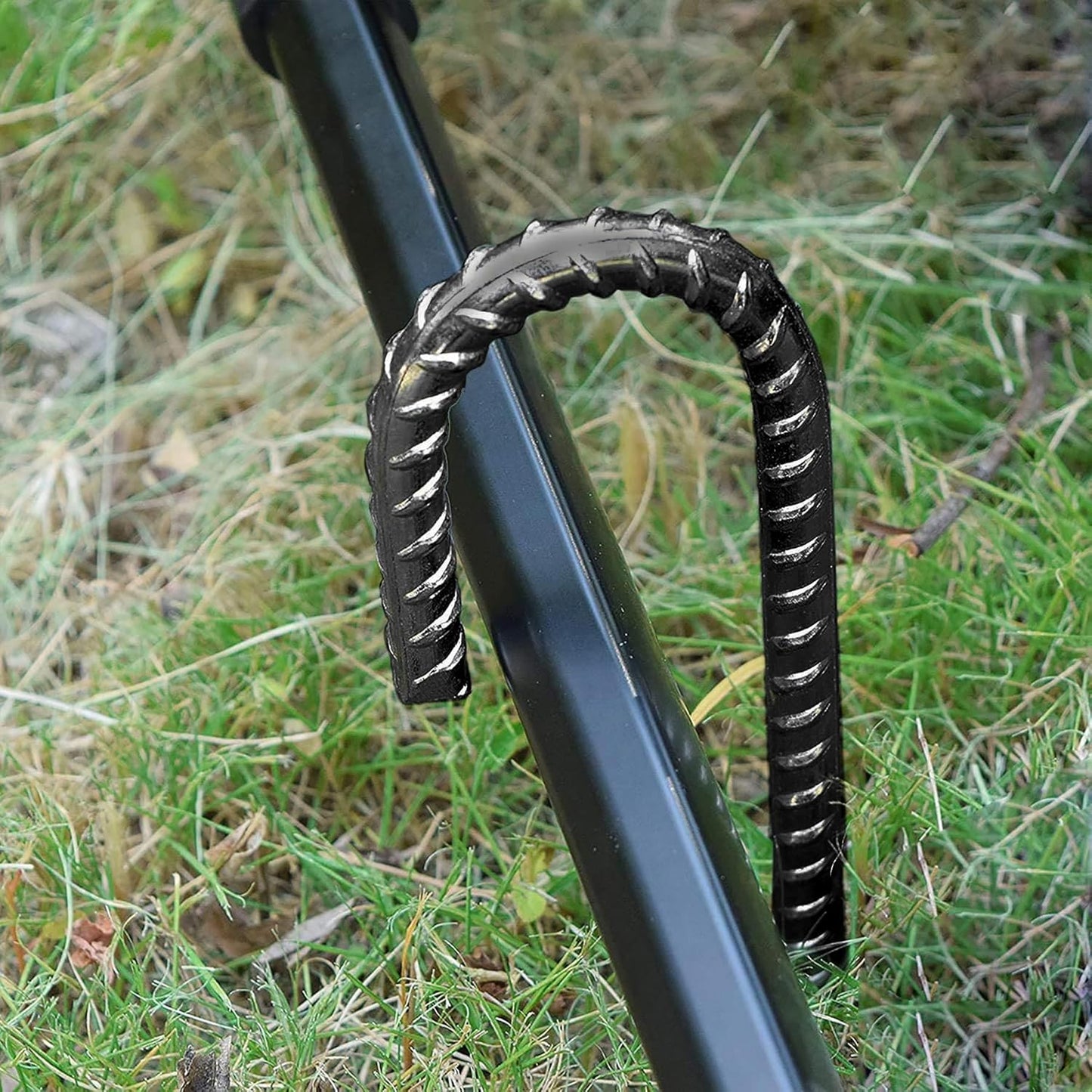16" Galvanized Rebar Stakes Heavy Duty J Hook Ground Anchors, Curved Steel Tent Stakes Anti Rust Steel Ground Stakes