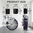 OK5STAR 4 inch Prep Table Casters
