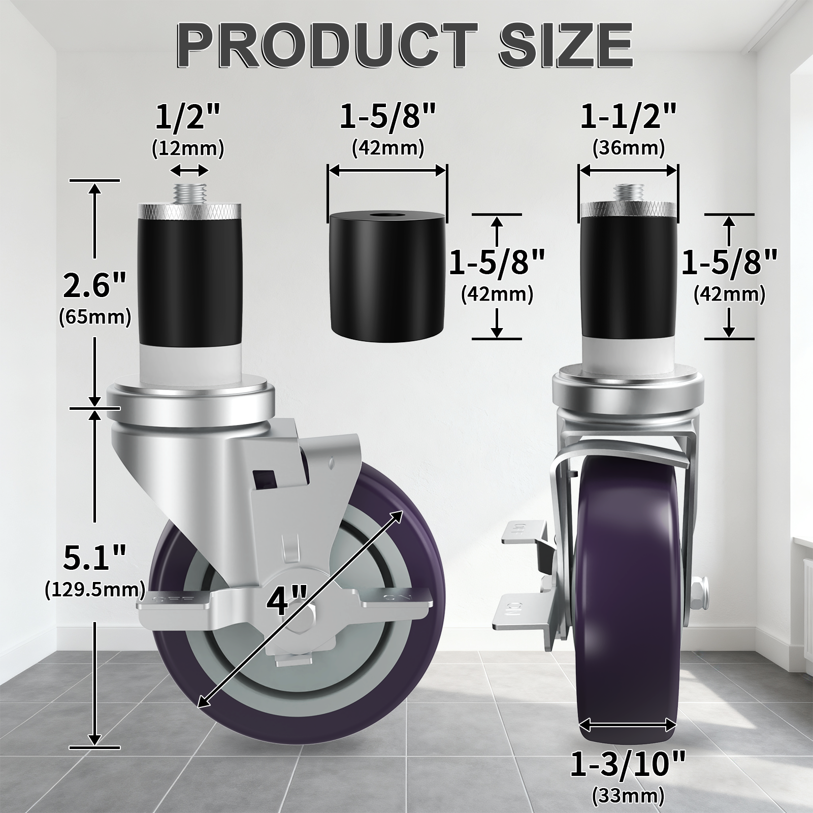 OK5STAR 4 inch Prep Table Casters