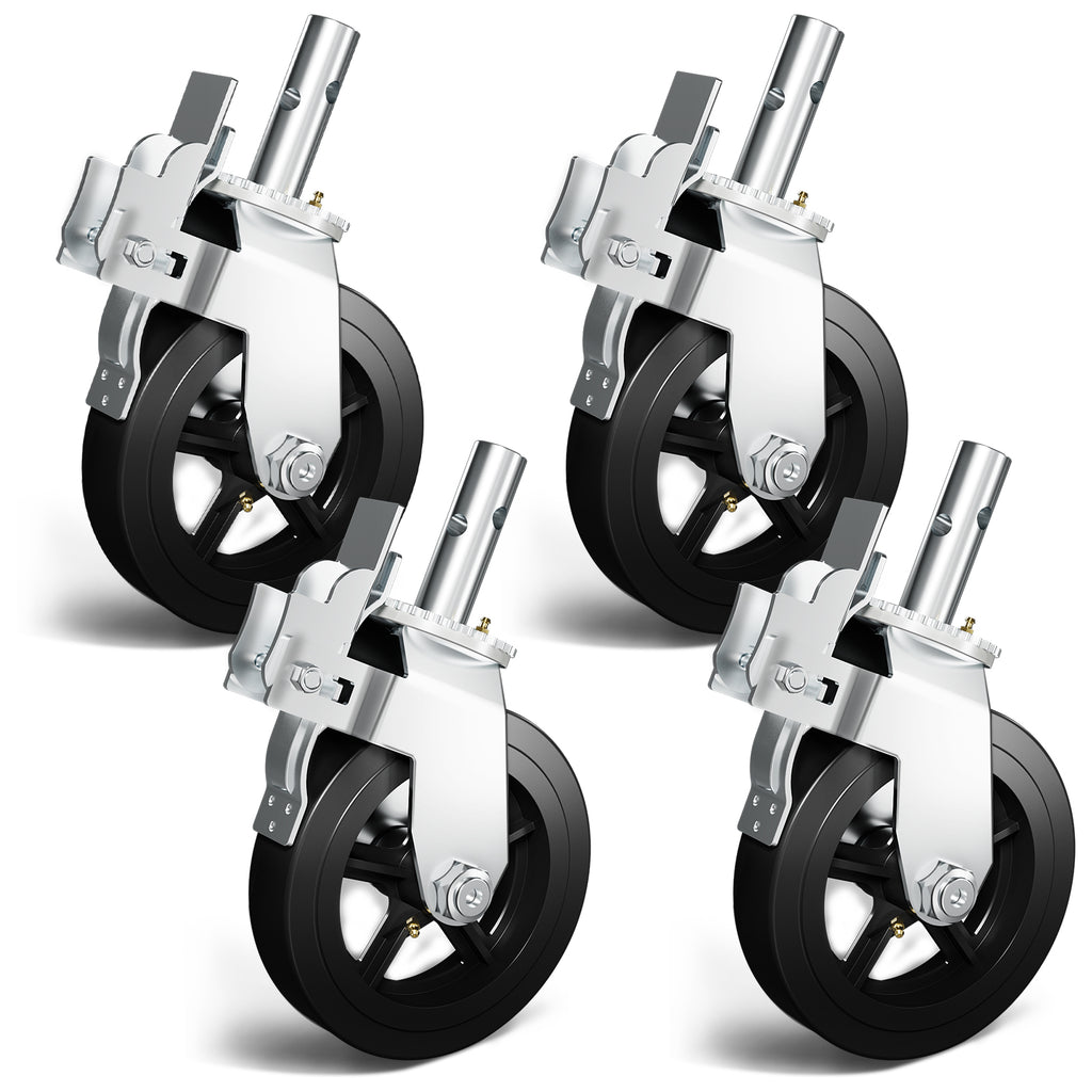 OK5STAR 8 Inch Scaffolding Wheels, Scaffold Caster with Dual Locking Brakes