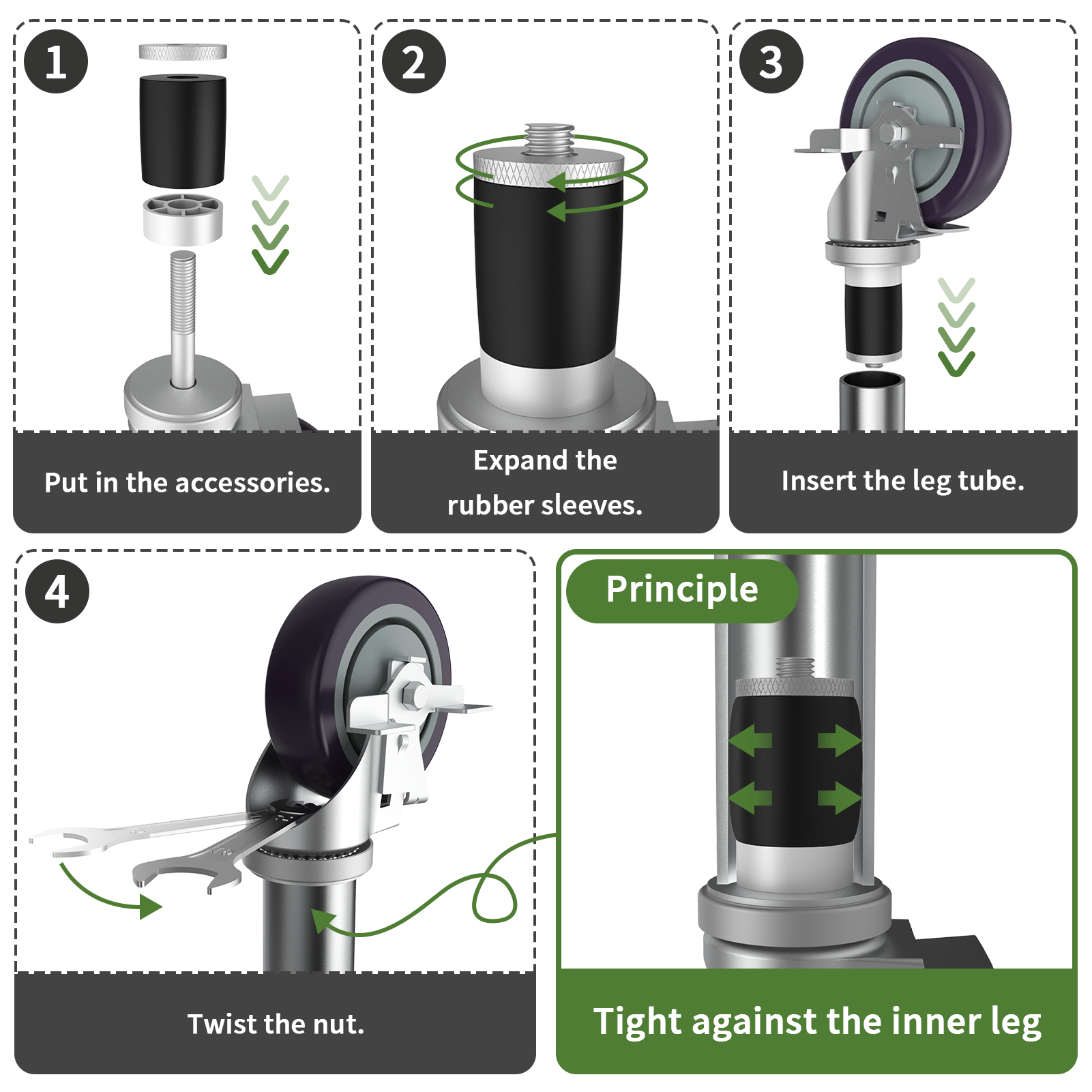OK5STAR 4 inch Prep Table Casters