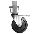 Baker Scaffold Wheels, 5 Inch Scaffolding Wheels Set of 4 with Dual Locking Brakes, Scaffolding Casters 1-1/4" Square Stem Scaffolding Accessories, 440LBS Capacity per Wheel