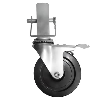 Baker Scaffold Wheels, 5 Inch Scaffolding Wheels Set of 4 with Dual Locking Brakes, Scaffolding Casters 1-1/4" Square Stem Scaffolding Accessories, 440LBS Capacity per Wheel