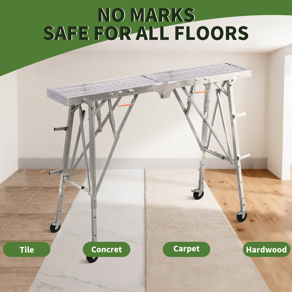 OK5STAR Baker Scaffold Wheels, 5 Inch Scaffolding Wheels Set of 4 with Dual Locking Brakes, Scaffolding Casters 1-1/4" Square Stem Scaffolding Accessories, 440LBS Capacity per Wheel