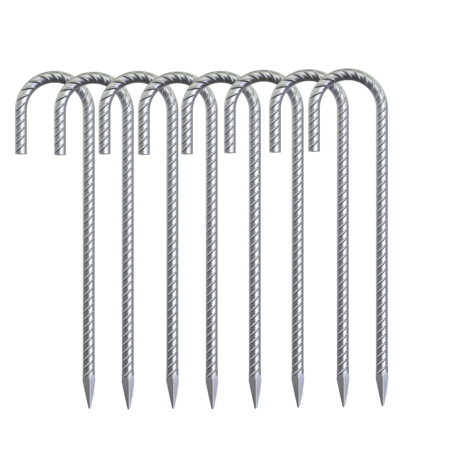rebar tent pegs OK5STAR 12 Pack 12" Galvanized Rebar Stakes Heavy Duty J Hook Ground Anchors Curved Steel Tent Stakes Anti Rust Steel Ground Stakes 12 inch-12pcs