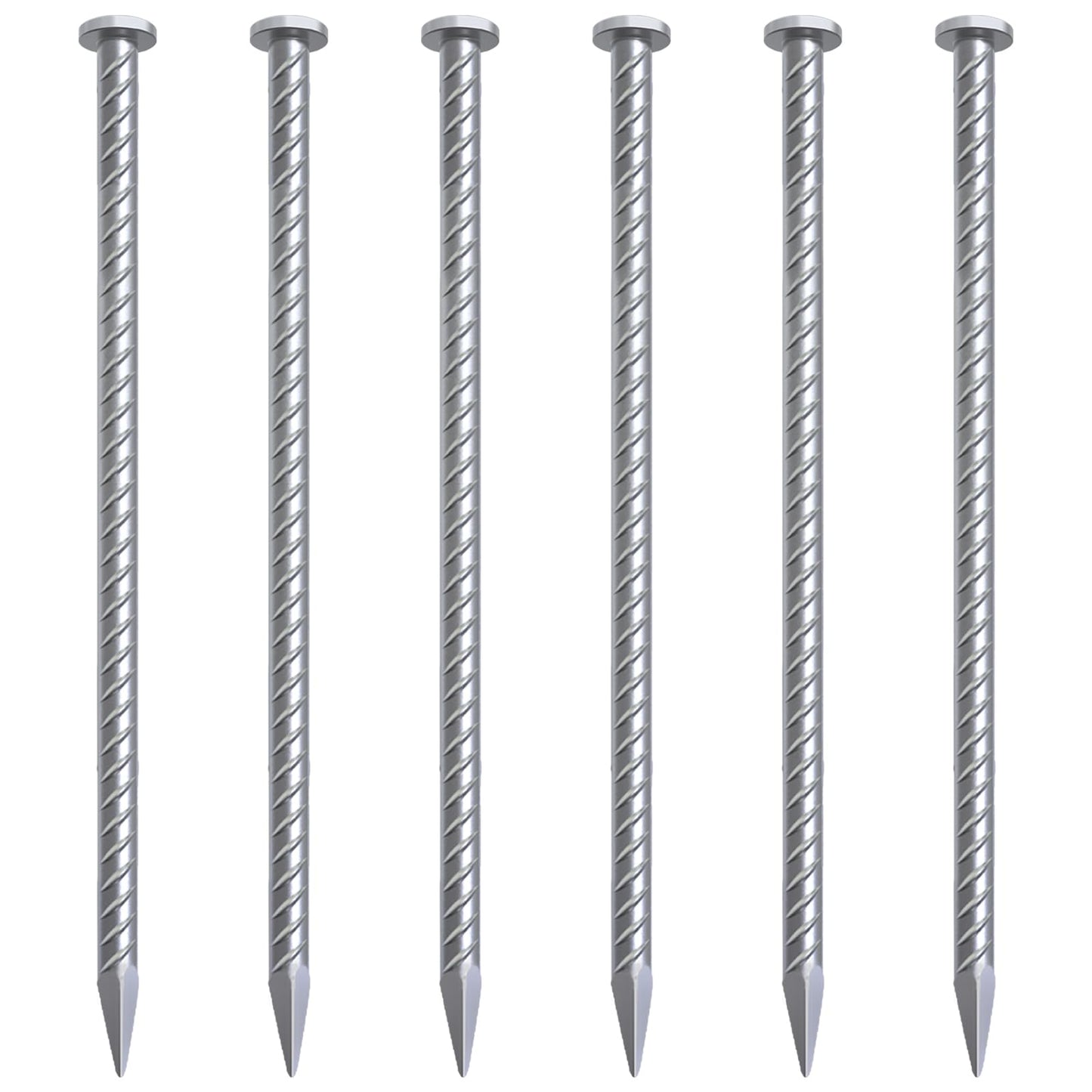 VVOKGO Rebar-Stakes-12-Inch Galvanized Ground Spikes,95 Pack J Hook Tent Stakes Heavy Duty Anti-Rust Fence Anchors with Chisel Point End, Securing Pins, Soccer Goals, Camping Tents, Garden Decoration