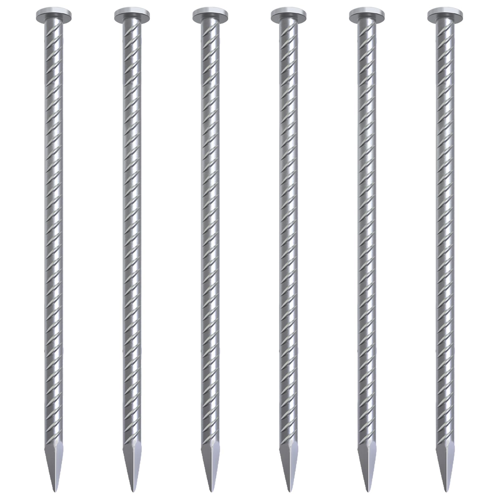 VVOKGO Rebar-Stakes-12-Inch Galvanized Ground Spikes,95 Pack J Hook Tent Stakes Heavy Duty Anti-Rust Fence Anchors with Chisel Point End, Securing Pins, Soccer Goals, Camping Tents, Garden Decoration