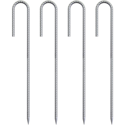 VVOKGO Rebar-Stakes-12-Inch Galvanized Ground Spikes,95 Pack J Hook Tent Stakes Heavy Duty Anti-Rust Fence Anchors with Chisel Point End, Securing Pins, Soccer Goals, Camping Tents, Garden Decoration