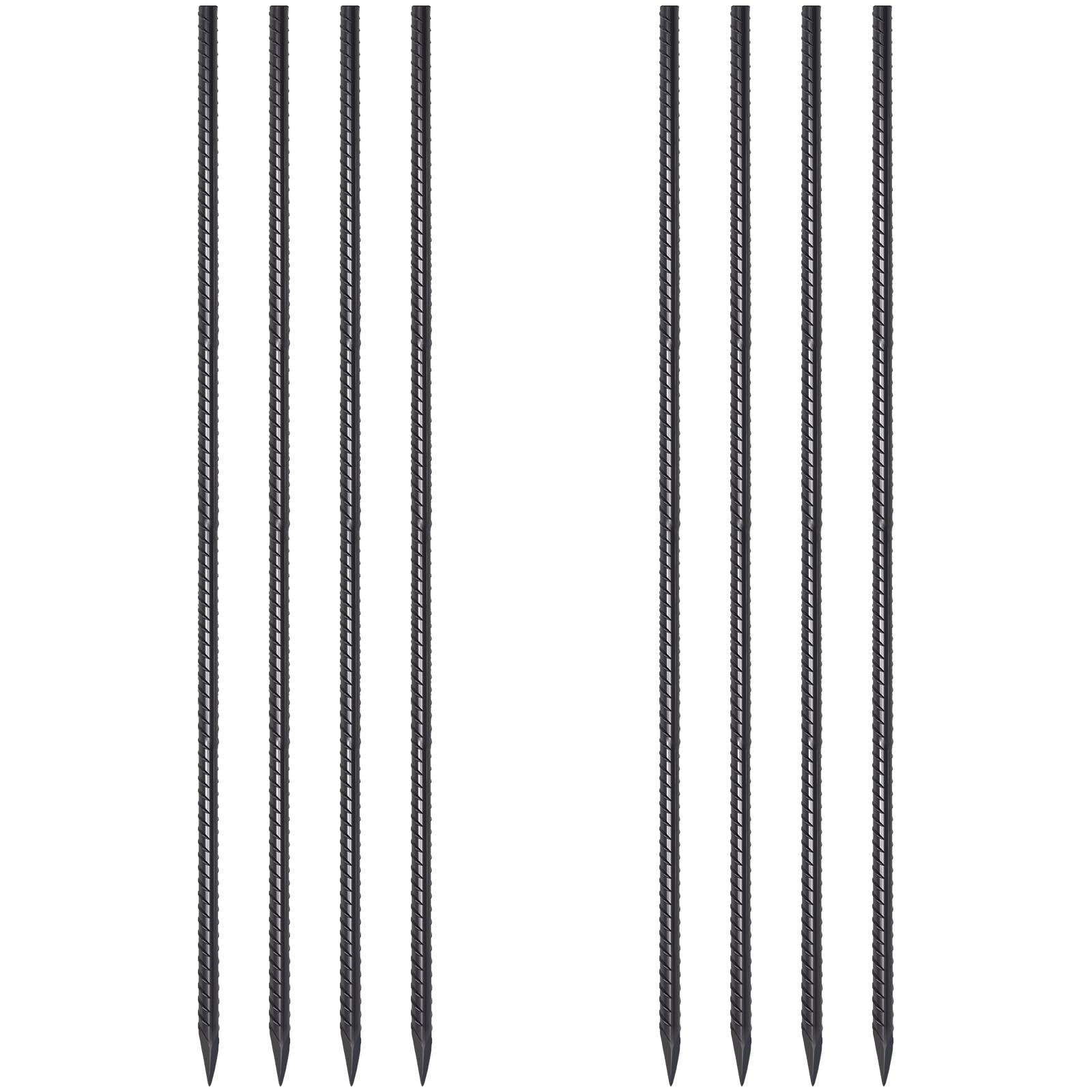 VVOKGO Rebar-Stakes-12-Inch Galvanized Ground Spikes,95 Pack J Hook Tent Stakes Heavy Duty Anti-Rust Fence Anchors with Chisel Point End, Securing Pins, Soccer Goals, Camping Tents, Garden Decoration