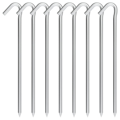 9 Inch Tent Stakes with T Hook, Tent Stakes Metal, Heavy Duty Tarp Camping Stakes, Metal Tent Stakes for Inflatables Outdoor Decorations, 25 Pack