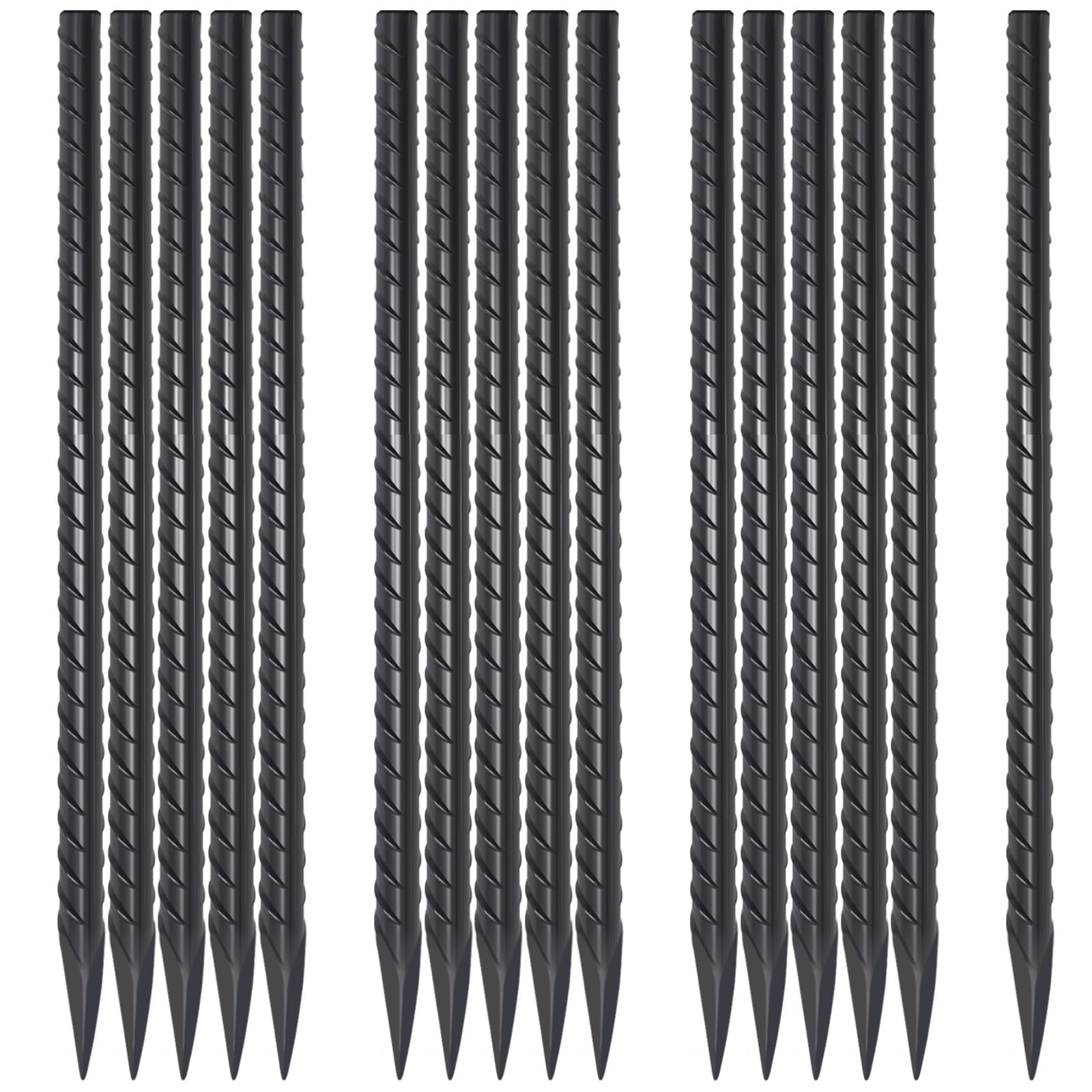 VVOKGO Rebar-Stakes-12-Inch Galvanized Ground Spikes,95 Pack J Hook Tent Stakes Heavy Duty Anti-Rust Fence Anchors with Chisel Point End, Securing Pins, Soccer Goals, Camping Tents, Garden Decoration