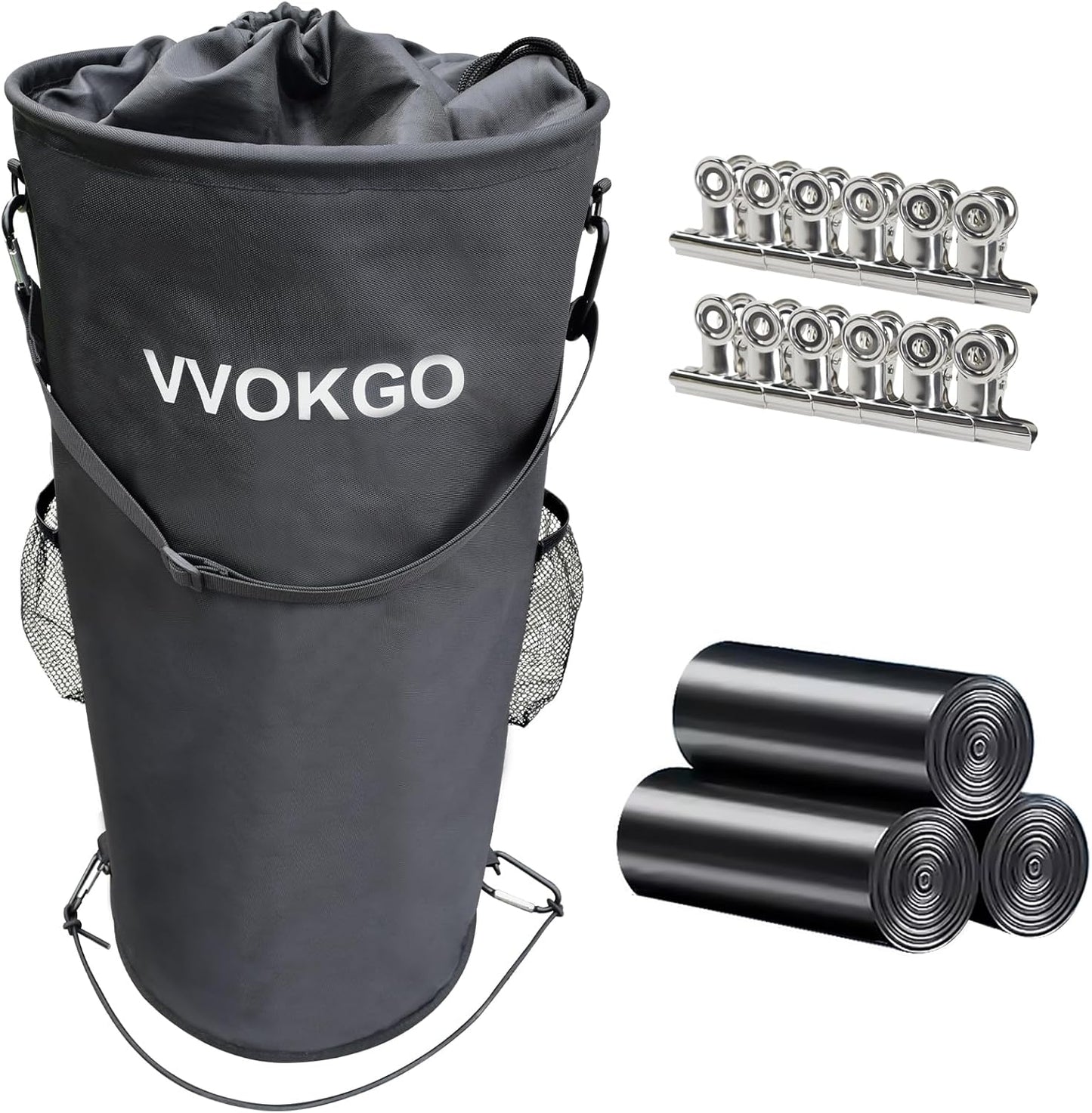 Boat Trash Can with 50 Replacement Plastic Bags,100% Odor Leak proof 1000D Portable Garbage Storage Bag, Pontoon Boat Accessories 13 Gallon Collapsible Garbage Can Container Fishing, Sandbar, Kayak,RV