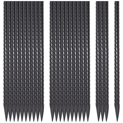 VVOKGO 12 Inches Trampoline Stakes Anchors High Wind Heavy Duty, 8pcs U Shaped Ground Rebar Metal Tent Galvanized Steel Stakes Tie Down Anchor Kit for Camping Tents, Soccer Net, Swing Set Black