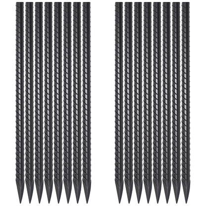 VVOKGO Rebar Stakes 24 Inch Ground Straight Rebar Stakes (24pcs), Heavy Duty Ground Anchors, 3/8" Diameter Steel Plant Support Garden Stake with Chisel Point End, Hammer Through Hard Soil for Camping