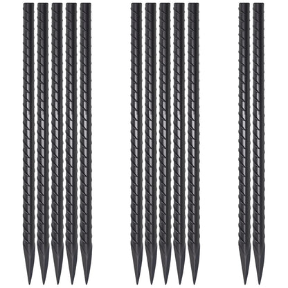 VVOKGO Rebar-Stakes-12-Inch Galvanized Ground Spikes,95 Pack J Hook Tent Stakes Heavy Duty Anti-Rust Fence Anchors with Chisel Point End, Securing Pins, Soccer Goals, Camping Tents, Garden Decoration