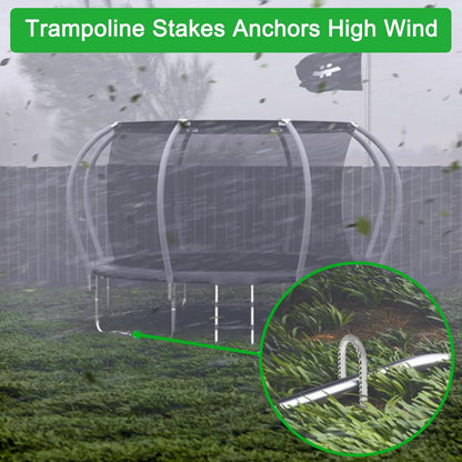 116 Inch Trampoline Wind Stakes 40 Pack J Shaped Rebar Ground Stakes Galvanized Trampoline Stakes Heavy Duty Ground Anchors for Trampoline Security