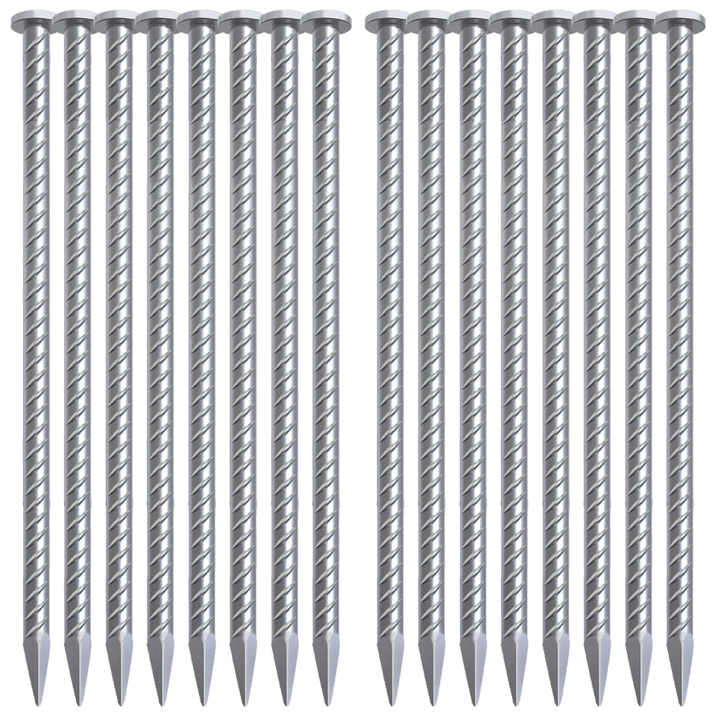 VVOKGO Rebar-Stakes-12-Inch Galvanized Ground Spikes,95 Pack J Hook Tent Stakes Heavy Duty Anti-Rust Fence Anchors with Chisel Point End, Securing Pins, Soccer Goals, Camping Tents, Garden Decoration