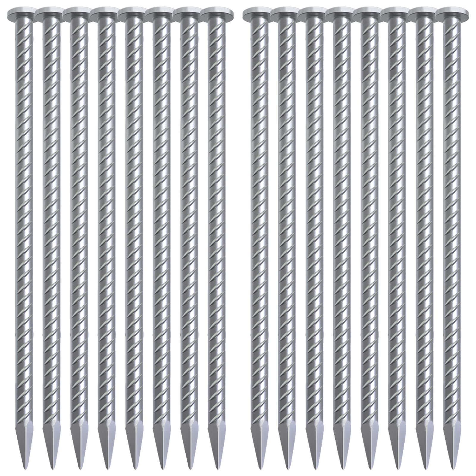 VVOKGO Rebar Stakes 24 Inch Ground Straight Rebar Stakes (24pcs), Heavy Duty Ground Anchors, 3/8" Diameter Steel Plant Support Garden Stake with Chisel Point End, Hammer Through Hard Soil for Camping