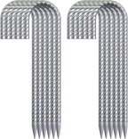 30 Pack 12" Ground Rebar Stakes Heavy Duty J Hook Ground Anchors, Curved Steel Plant Support Garden Stake Anti Rust Galvanized Ground Stakes