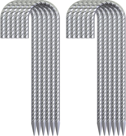 30 Pack 12" Ground Rebar Stakes Heavy Duty J Hook Ground Anchors, Curved Steel Plant Support Garden Stake Anti Rust Galvanized Ground Stakes