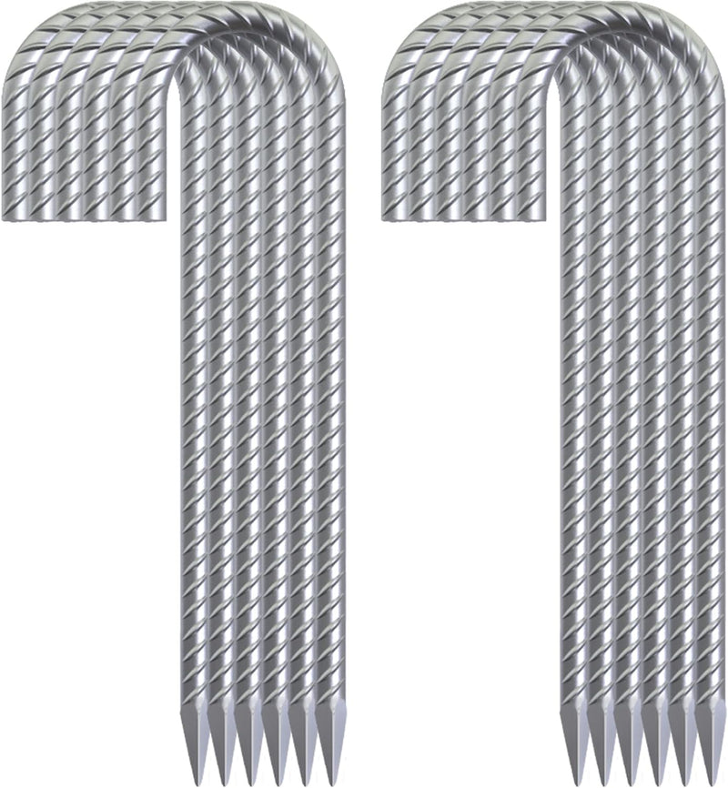 30 Pack 12" Ground Rebar Stakes Heavy Duty J Hook Ground Anchors, Curved Steel Plant Support Garden Stake Anti Rust Galvanized Ground Stakes