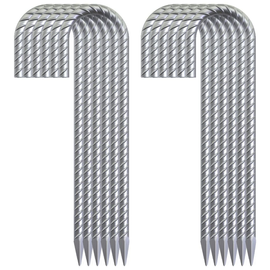 8-Pack Trampoline Wind Stakes 16 Inch U Shaped Rebar Ground Stakes Galvanized Ground Anchors for Trampoline Security