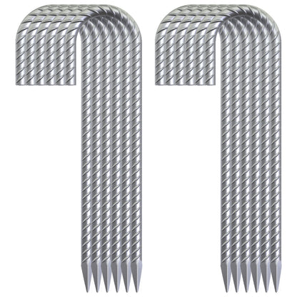 30 Pack 12" Ground Rebar Stakes Heavy Duty J Hook Ground Anchors, Curved Steel Plant Support Garden Stake Anti Rust Galvanized Ground Stakes