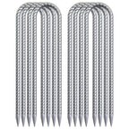 55 Pack 12 inch Galvanized Rebar Stakes, Heavy Duty J Hook Ground Anchors, Curved Steel Tent Stakes Anti Rust Steel Ground Stakes
