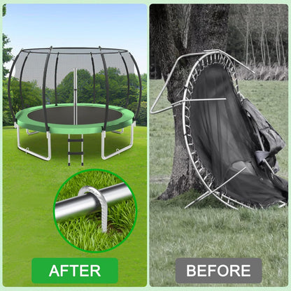 16 Inch Trampoline Wind Stakes 4 Pack U Shaped Rebar Ground Stakes Galvanized Trampoline Stakes Heavy Duty Ground Anchors for Trampoline Security