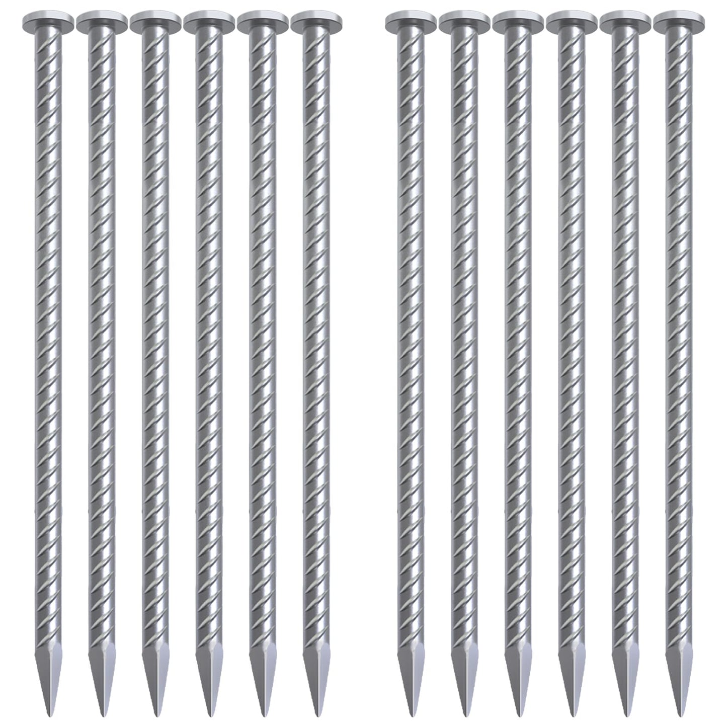 VVOKGO Rebar Stakes 24 Inch Ground Straight Rebar Stakes (24pcs), Heavy Duty Ground Anchors, 3/8" Diameter Steel Plant Support Garden Stake with Chisel Point End, Hammer Through Hard Soil for Camping