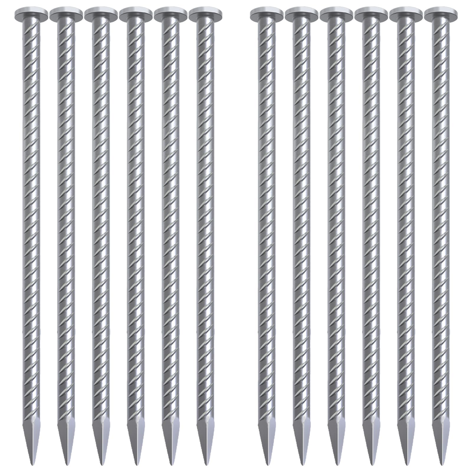 VVOKGO Rebar Stakes 24 Inch Ground Straight Rebar Stakes (24pcs), Heavy Duty Ground Anchors, 3/8" Diameter Steel Plant Support Garden Stake with Chisel Point End, Hammer Through Hard Soil for Camping