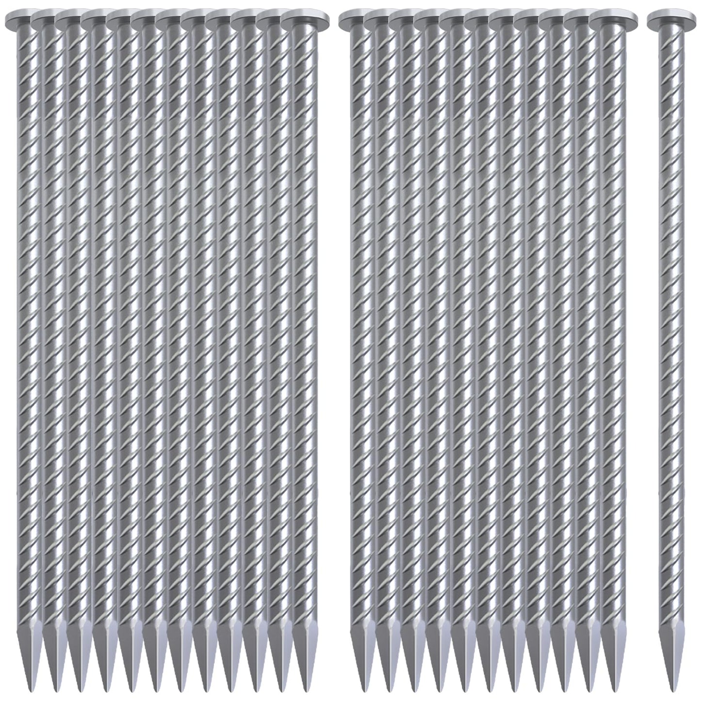 VVOKGO Rebar-Stakes-12-Inch Galvanized Ground Spikes,95 Pack J Hook Tent Stakes Heavy Duty Anti-Rust Fence Anchors with Chisel Point End, Securing Pins, Soccer Goals, Camping Tents, Garden Decoration