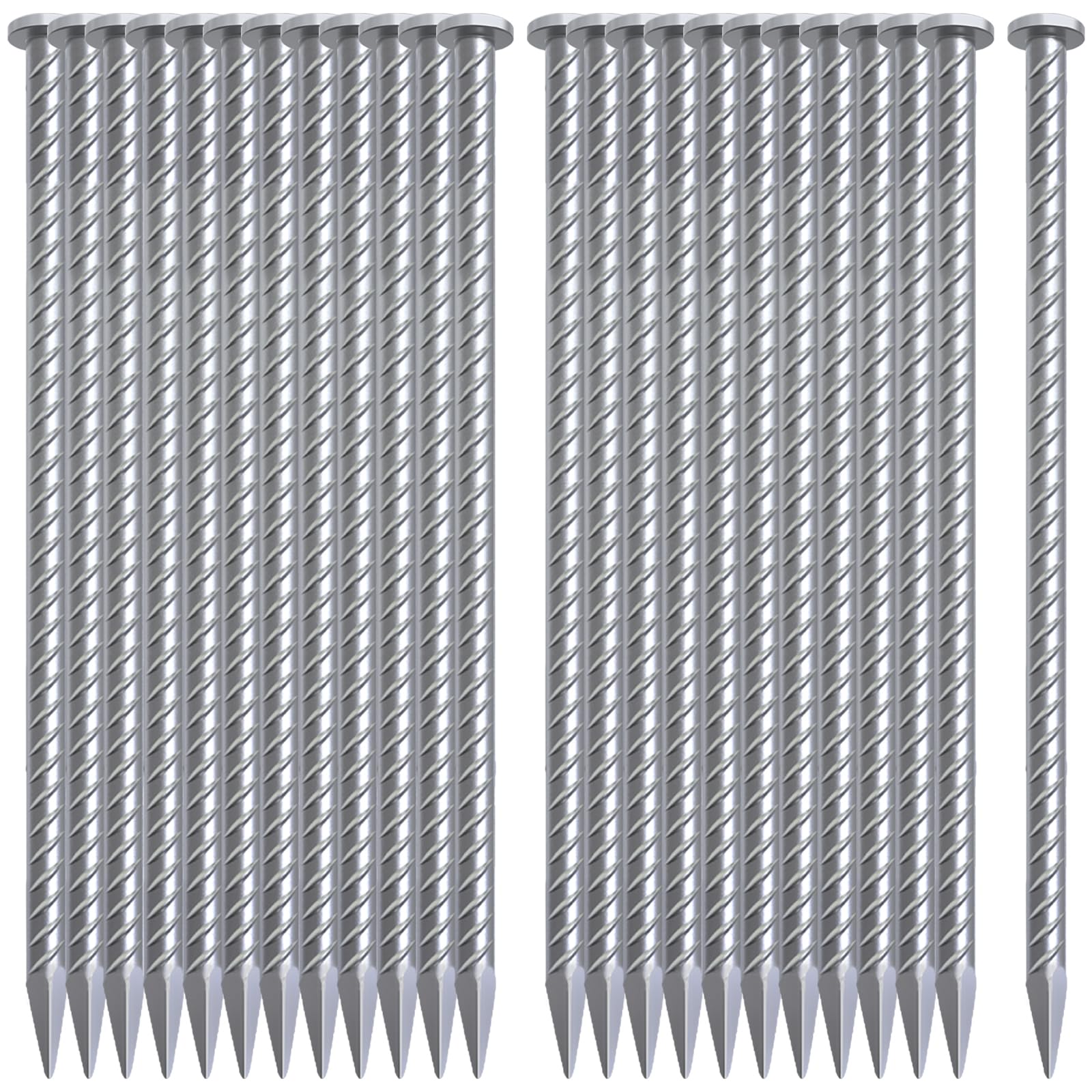 VVOKGO Rebar-Stakes-12-Inch Galvanized Ground Spikes,95 Pack J Hook Tent Stakes Heavy Duty Anti-Rust Fence Anchors with Chisel Point End, Securing Pins, Soccer Goals, Camping Tents, Garden Decoration