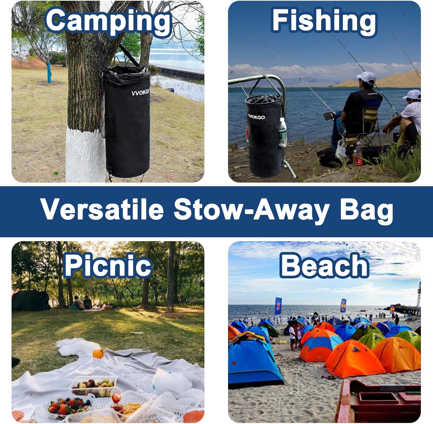 Boat Trash Can with 50 Replacement Plastic Bags,100% Odor Leak proof 1000D Portable Garbage Storage Bag, Pontoon Boat Accessories 13 Gallon Collapsible Garbage Can Container Fishing, Sandbar, Kayak,RV