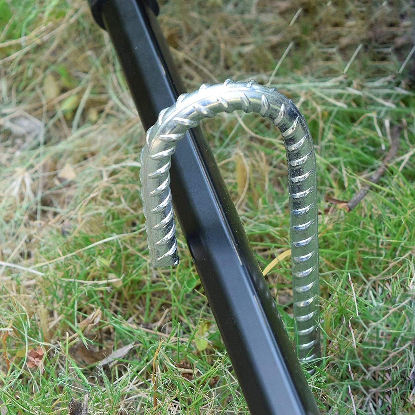 30 Pack 12" Ground Rebar Stakes Heavy Duty J Hook Ground Anchors, Curved Steel Plant Support Garden Stake Anti Rust Galvanized Ground Stakes